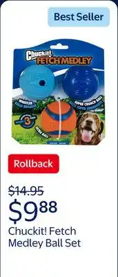 Walmart Chuckit! Fetch Medley Ball Set Rubber Dog Toys offer