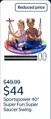 Walmart Sportspower 40 Super Fun Super Saucer Swing, Great for Kids 3-8 offer