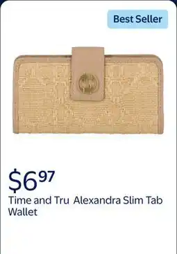 Walmart Time and Tru Women's Alexandra Slim Tab Wallet Polyester Straw offer
