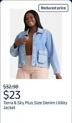 Walmart Terra & Sky Women's Plus Size Denim Utility Jacket offer