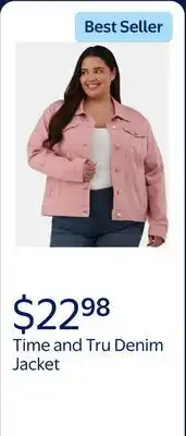 Walmart Time and Tru Women's and Women's Plus Denim Jacket, Sizes XS-4X offer