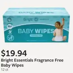 Fareway Bright essentials fragrance free baby wipes offer