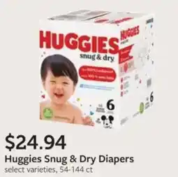 Fareway Huggies snug & dry diapers offer