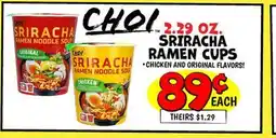 Ollie's SRIRACHA RAMEN CUPS offer