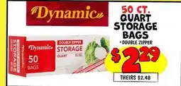 Ollie's DYNAMIC QUART STORAGE BAGS offer