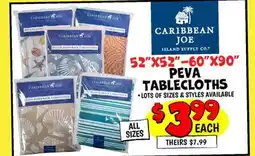Ollie's CARIBBEAN JOE PEVA TABLECLOTHS offer