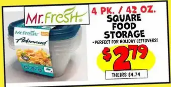 Ollie's MR. FRESH SQUARE FOOD STORAGE offer