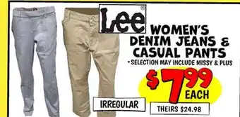 Ollie's LEE WOMEN'S DENIM JEANS & CASUAL PANTS offer