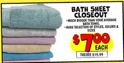 Ollie's BATH SHEET CLOSEOUT offer