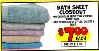 Ollie's BATH SHEET CLOSEOUT offer