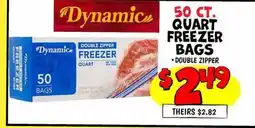 Ollie's DYNAMIC QUART FREEZER BAGS offer