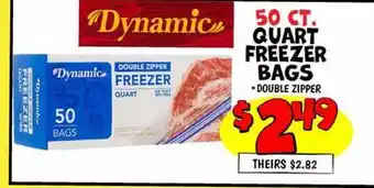 Ollie's DYNAMIC QUART FREEZER BAGS offer