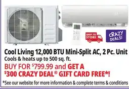 Ocean State Job Lot 12,000 BTU Mini-Split AC, 2 Pc. Unit offer