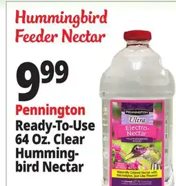 Ocean State Job Lot Pennington Ready-To-Use 64 Oz. Clear Humming-bird Nectar offer