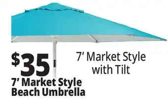 Ocean State Job Lot 7' Market Style Beach Umbrella offer