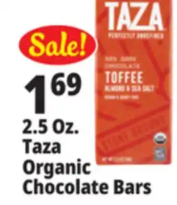 Ocean State Job Lot 2.5 Oz Taza Organic Chocolate Bars offer