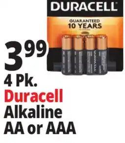 Ocean State Job Lot 4 Pk. Duracell Alkaline AA or AAA offer