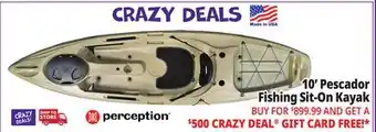 Ocean State Job Lot 10' Pescador Fishing Sit-On Kayak offer