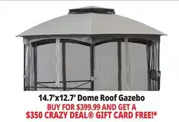 Ocean State Job Lot 14.7'x12.7' Dome Roof Gazebo offer