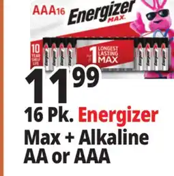 Ocean State Job Lot 16 Pk. Energizer Max + Alkaline AA or AAA offer