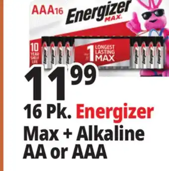 Ocean State Job Lot 16 Pk. Energizer Max + Alkaline AA or AAA offer
