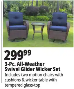 Ocean State Job Lot 3-Pc. All-Weather Swivel Gilder Wicker Set offer