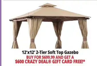 Ocean State Job Lot 12'x12' 2-Tier Soft Top Gazebo offer