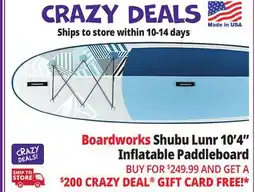 Ocean State Job Lot Boardworks Shubu Lunr 10'4 Inflatable Paddleboard offer