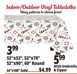 Ocean State Job Lot Indoor/Outdoor Uinyl Tablecloths offer