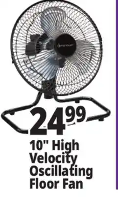 Ocean State Job Lot 10 High Velocity Oscillating Floor Fan offer
