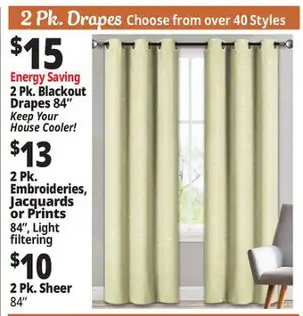 Ocean State Job Lot 2 Pk. Drapes offer