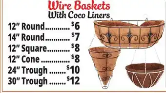 Ocean State Job Lot Wire Baskets With Coco Liners offer