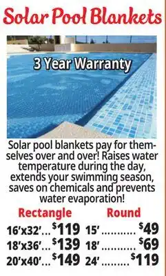 Ocean State Job Lot Solar Pool Blankets offer