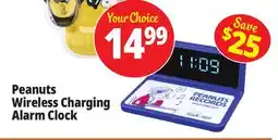 Ocean State Job Lot Peanuts Wireless Charging Alarm Clock offer