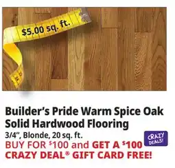 Ocean State Job Lot Builder's Pride Warm Spice Oak Solid Hardwood Flooring offer