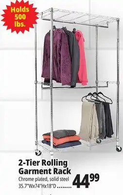 Ocean State Job Lot 2-Tier Rolling Garment Rack offer