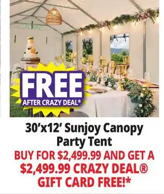 Ocean State Job Lot 30'x12' Sunjoy Canopy Party Tent offer