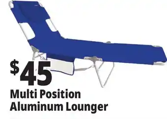 Ocean State Job Lot Multi Position Aluminum Lounger offer