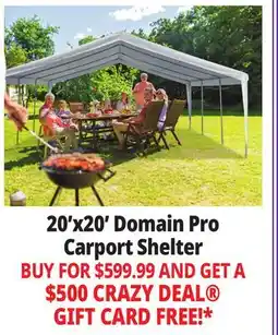 Ocean State Job Lot 20'x20' Domain Pro Carport Shelter offer