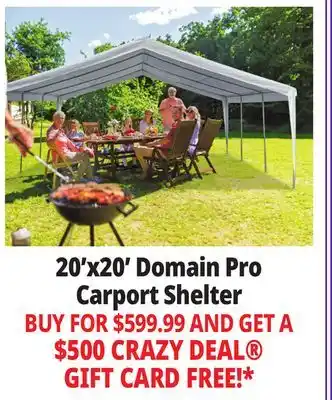 Ocean State Job Lot 20'x20' Domain Pro Carport Shelter offer