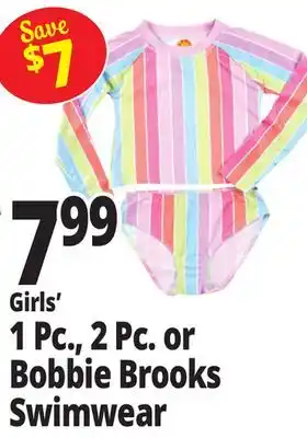 Ocean State Job Lot Girls' 1 Pc., 2 Pc. or Bobbie Brooks Swimwear offer