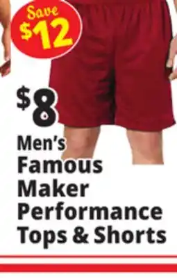 Ocean State Job Lot Men's Famous Maker Performance Tops & Shorts offer