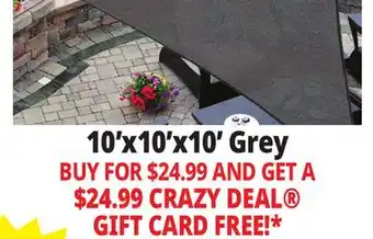 Ocean State Job Lot 10'x10'x10' Grey offer