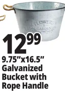 Ocean State Job Lot 9.75x16.5 Galvanized Bucket with Rope Handle offer