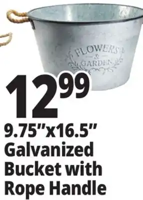 Ocean State Job Lot 9.75x16.5 Galvanized Bucket with Rope Handle offer