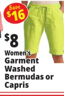 Ocean State Job Lot Women's Garment Washed Bermudas or Capris offer