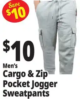 Ocean State Job Lot Men's Cargo & Zip Pocket Jogger Sweatpants offer