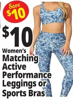 Ocean State Job Lot Women's Matching Active Performance Leggings or Sports Bras offer