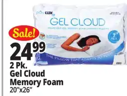 Ocean State Job Lot 2 Pk. Gel Cloud Memory Foam offer