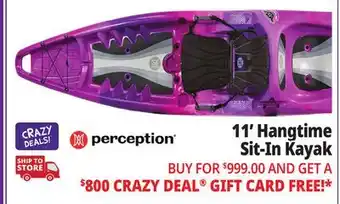 Ocean State Job Lot 11' Hangtime Sit-In Kayak offer